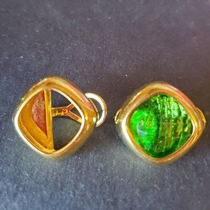 Joan Rivers Interchangeable  Color Gold Tone Earrings vintage